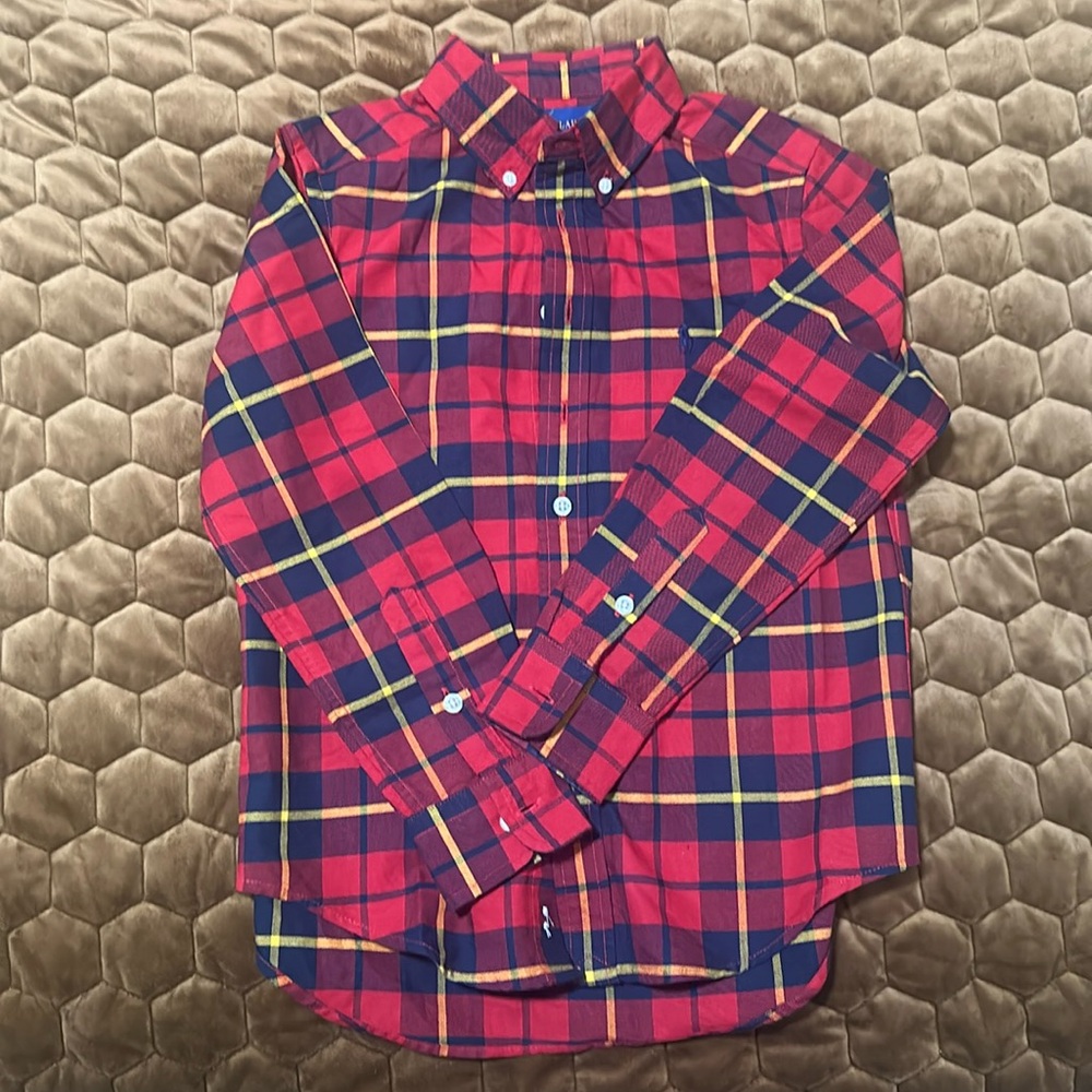 EUC - Ralph Lauren Boys Button-down LS shirt - Sz. S(8)